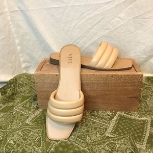 VICI Women's Padded Slide Sandals in Beige